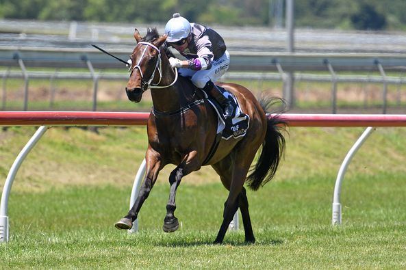 Horace racing on the track