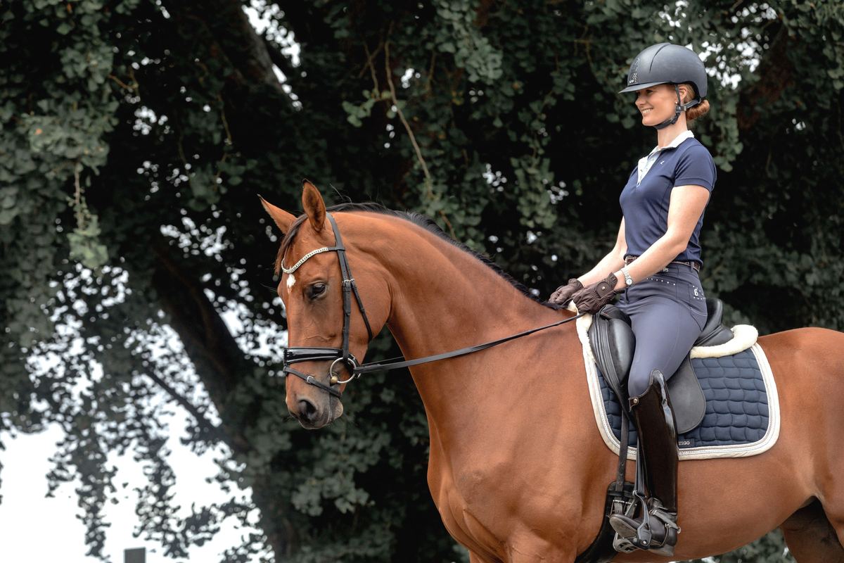 Dressage rider schooling a horse at Riverrock Farm